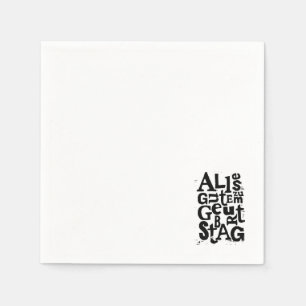 Deutsch "Happy Birthday" Lino Print Paper Napkin Serviette
