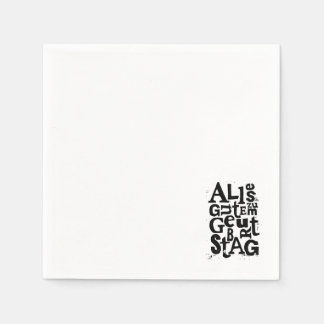 Deutsch "Happy Birthday" Lino Print Paper Napkin Serviette