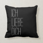 Deutsch I Liebe You Ich Liebe Dich Black and White Kissen<br><div class="desc">Ein süß deutsch inspiriert Schwarz-Weiß-Kissen mit dem Sprichwort I Liebe You in German: Ich liebe Dich. Mit diesem trendigen Kissen erinnern Sie sich an Ihre Liebe.</div>