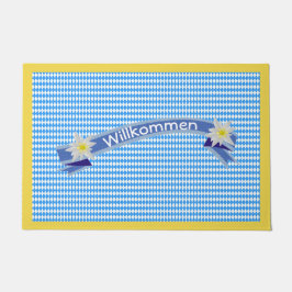 Deutsch Inspiriertes Blau mit Edelweiss geprüft Fußmatte
