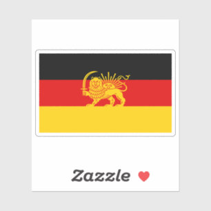 Deutsch-Iranische Löwe-und-Sonne-Erbeflagge Aufkleber