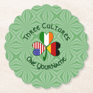 Deutsch Irisch Amerikanisch Kleeblatt Personalisie Untersetzer