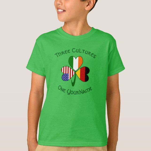 Deutsch-irisches amerikanisches Kleeblatt Personal T-Shirt (Vorderseite)