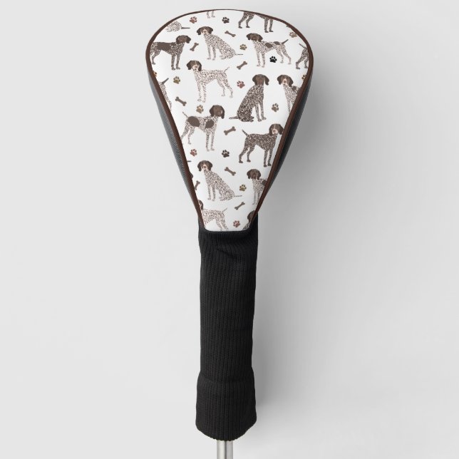 Deutsch Kurzgezogener Zeiger-Hundeknochen und Paw  Golf Headcover (Vorderseite)