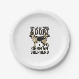 Deutsch Kurzhaar Adoption Vintage Rettungshund Shi Pappteller