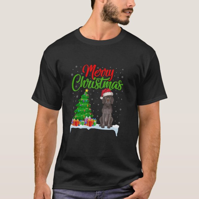 Deutsch Kurzhaar Pointer Dog Xmas Tree Lights Do T-Shirt (Vorderseite)