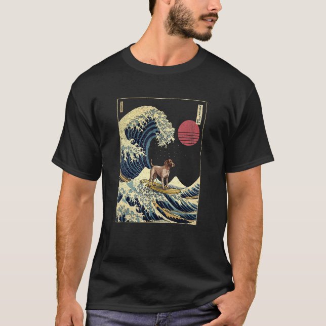 Deutsch Kurzhaar Pointer Japanisch Kanagawa Wave T-Shirt (Vorderseite)