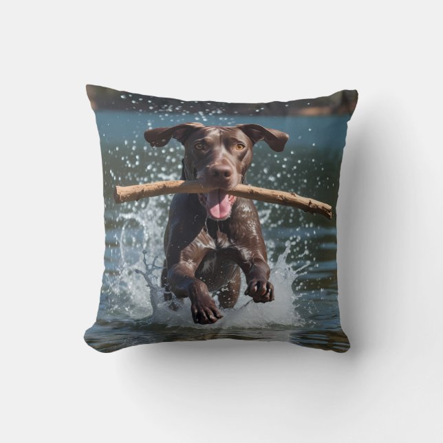 Deutsch Kurzhaarige Pointer Elegant-Kissen Kissen (Vorderseite)