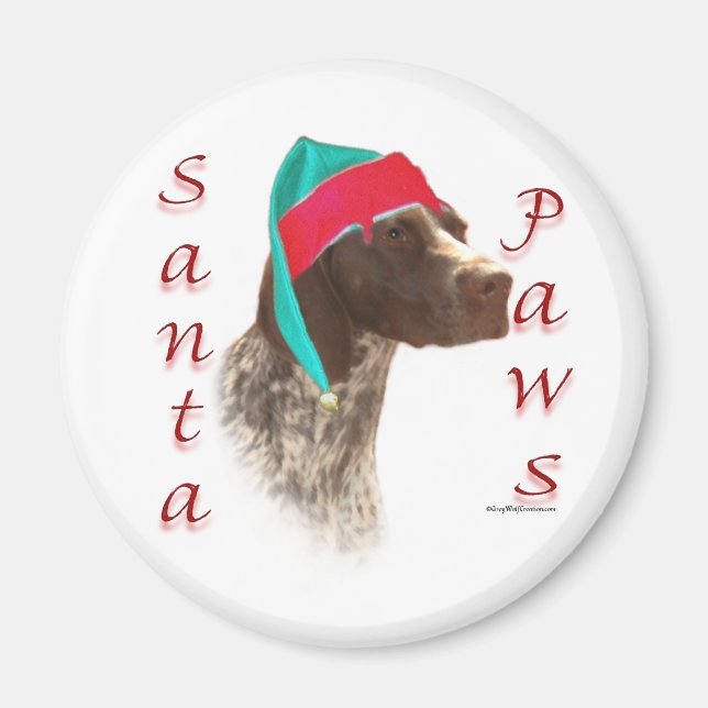 Deutsch Kurzhaarige Pointer Santa Paws Magnet (Vorne)