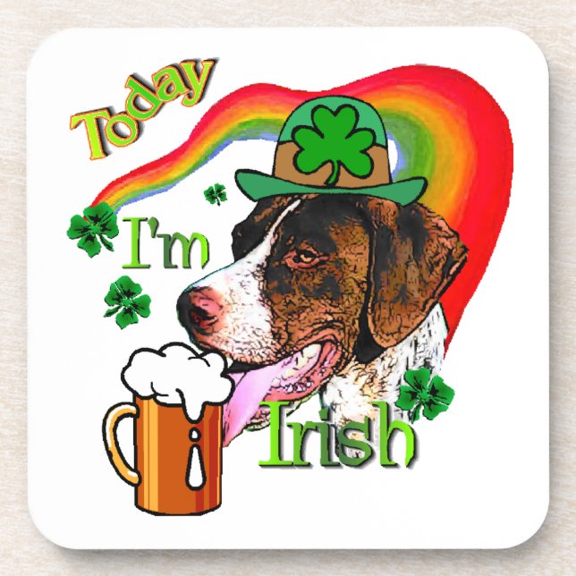 Deutsch Kurzhaarige Pointer St Pattys Getränkeuntersetzer (Vorderseite)