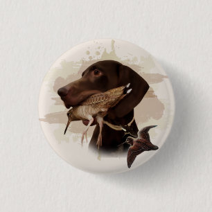 Deutsch Kurzhaarpointer, kurzhaar, Tapestry Post Button