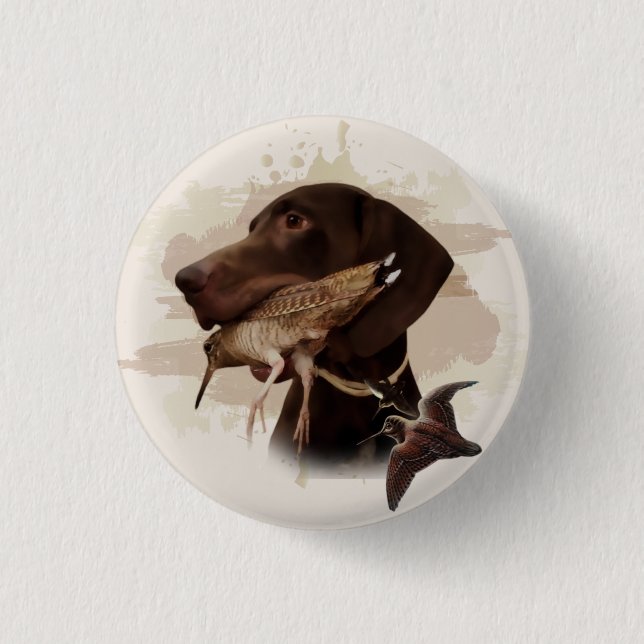 Deutsch Kurzhaarpointer, kurzhaar, Tapestry Post Button (Vorderseite)