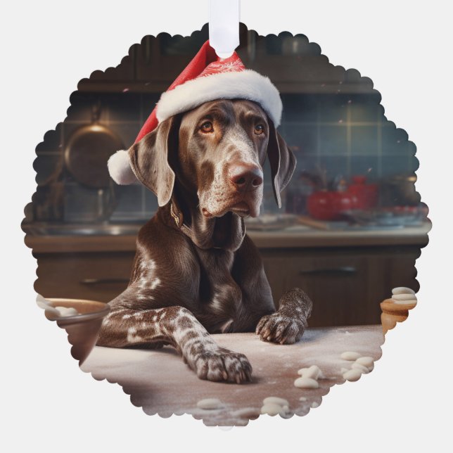Deutsch Kurzpornografie Weihnachtskochtopf Ornament Karte (Vorderseite)