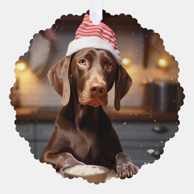 Deutsch Kurzpornografie Weihnachtskochtopf Ornament Karte (Vorderseite)