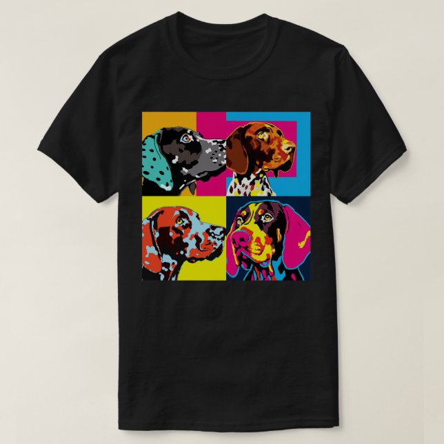 Deutsch Kurzportrait Art Hund Lover Geschenke T-Shirt (Design vorne)