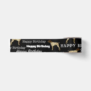 Deutsch Kurzportrait Birthday Ribbon, APS, Satinband
