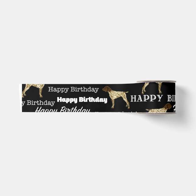 Deutsch Kurzportrait Birthday Ribbon, APS, Satinband (Vorderseite)