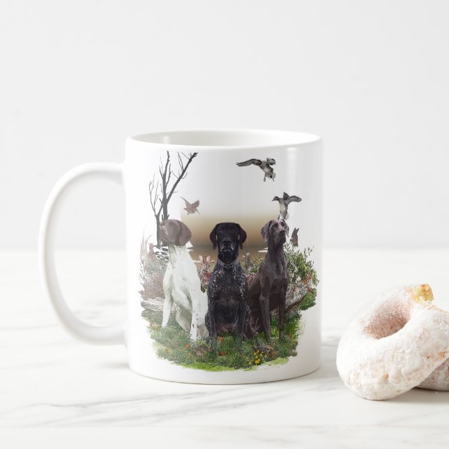 Deutsch Kurzzeiger (APS), ein Jagdphäe Kaffeetasse (Mit Donut)
