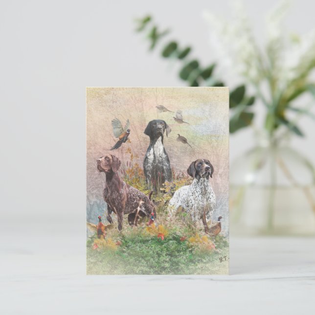 Deutsch Kurzzeiger (APS), ein Jagdphäe Postkarte (Stehend Vorderseite)