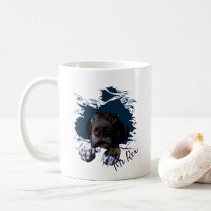 Deutsch Kurzzeiger, lustiger Button Push Kaffeetasse
