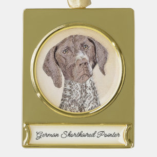 Deutsch Kurzzeitermalerei - Hundekunst Banner-Ornament Gold