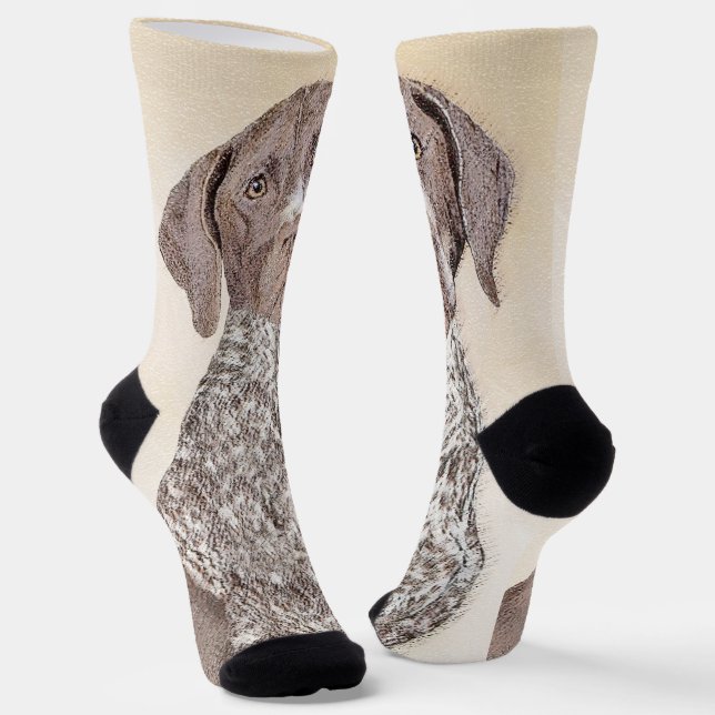 Deutsch Kurzzeitermalerei - Hundekunst Socken (Gewinkelt)