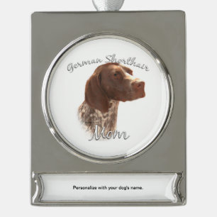 Deutsch Kurzzeitiger Zeiger Mama 2 Banner-Ornament Silber
