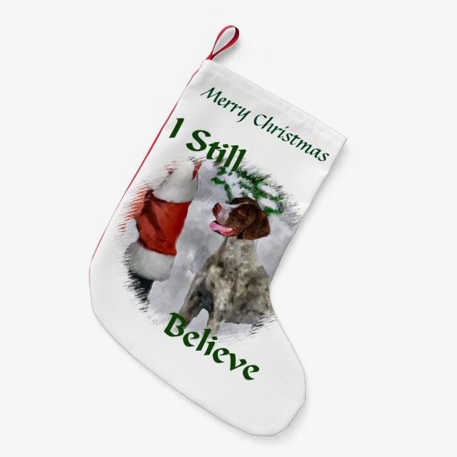 Deutsch Kurzzeitweilig Pointer Weihnachten Kleiner Weihnachtsstrumpf (Vorderansicht (hängend))