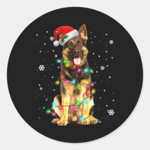 Deutsch Langhaar Hund Baum Weihnachtspullover Xmas Runder Aufkleber