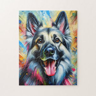 Deutsch Langhaar-Schäferhund Acrylbild Hunde Liebh