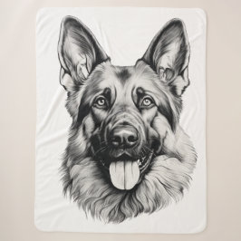 Deutsch Langhaar Zeichnung Portrait Sherpa Decke Sherpadecke