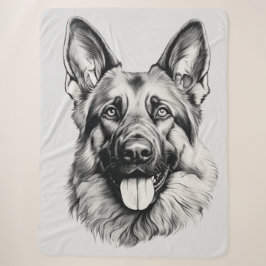 Deutsch Langhaar Zeichnung Portrait Sherpa Decke Sherpadecke