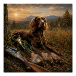Deutsch Langhaariger Vorstehhund Jagdbegleiter Poster