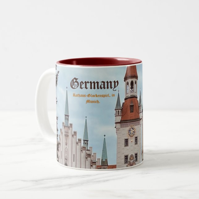 Deutsch München, kundenspezifisch Zweifarbige Tasse (Vorderseite Links)