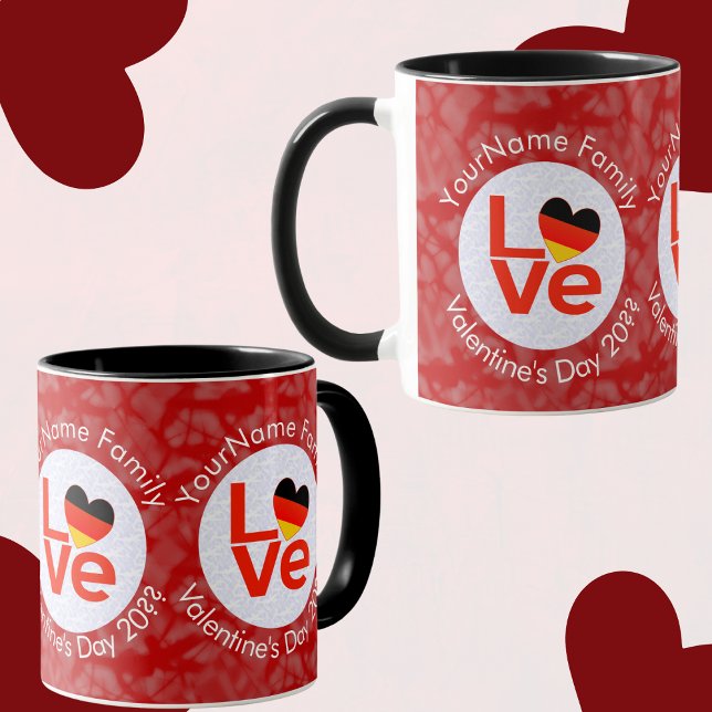 Deutsch - Rote LIEBE - Herbstflagge Tasse (Von Creator hochgeladen)