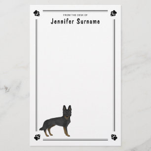 Deutsch-Schwarzer Deutscher Schäferhund GSD Hund m Briefpapier