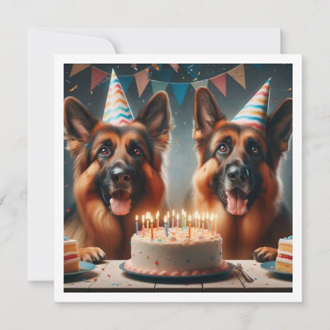 Deutsch-Shepard-Geburtstagseinladung, HundeGeburts Einladung (Vorderseite)