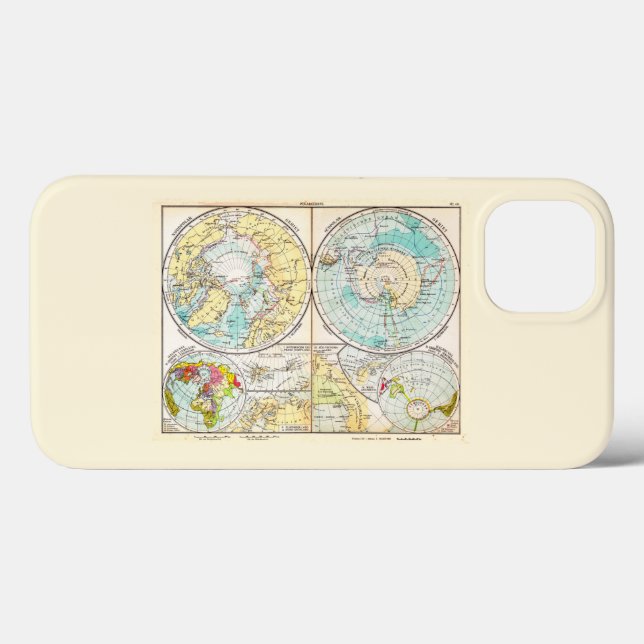 Deutsch-sprachige Polar Map Case-Mate iPhone Case (Rückseite (Horizontal))
