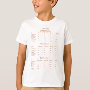 Deutsche Adjektive Endings Grammar Chart Education T-Shirt