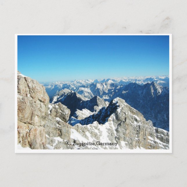 Deutsche Alpen, Zugspitze, Deutschland Postkarte (Vorderseite)