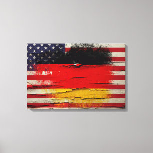 Deutsche amerikanische Flagge der Leinwanddruck