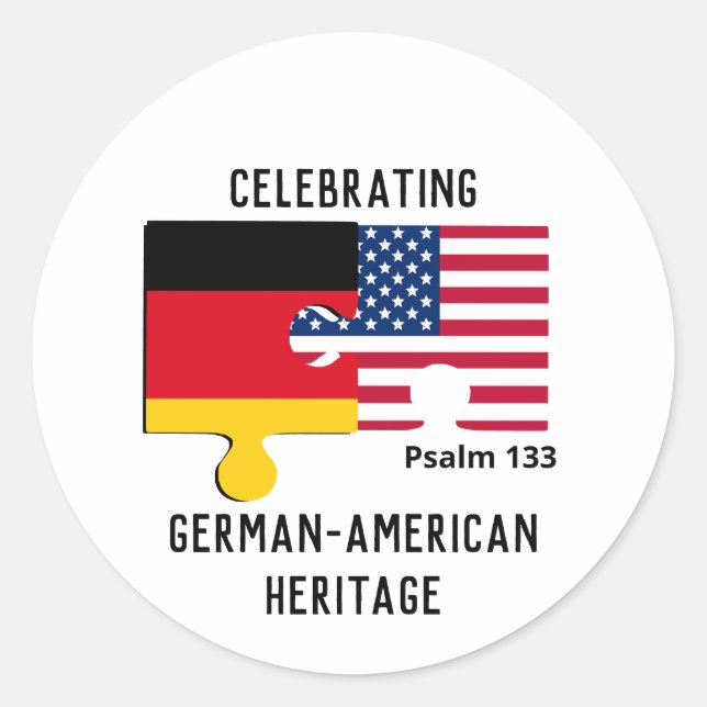 DEUTSCHE AMERIKANISCHE Flagge Runder Aufkleber (Vorderseite)