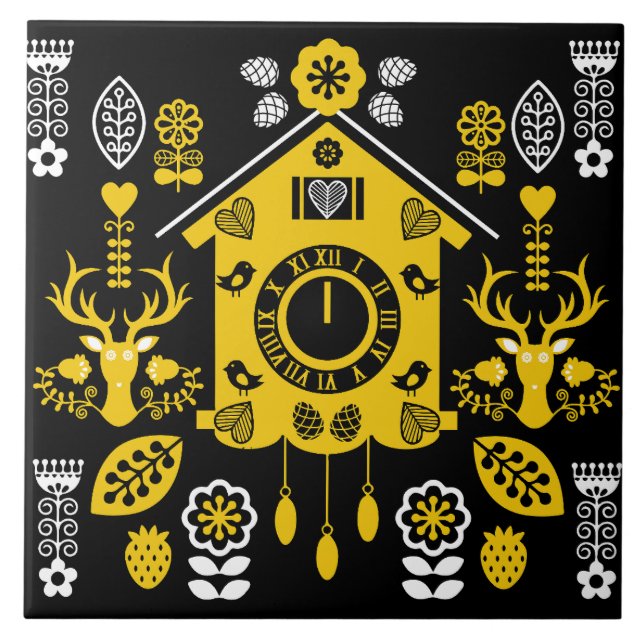 Deutsche Bauernmalerei Kunst Fliese (Vorderseite)