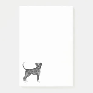 Deutsche Boxer-Hund-Illustration in Schwarzweiß Post-it Klebezettel