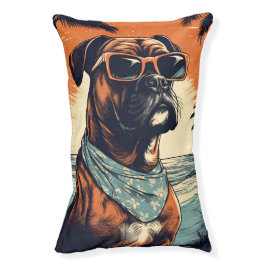 Deutsche Boxer mit Sonnenbrille am Strand Haustierbett