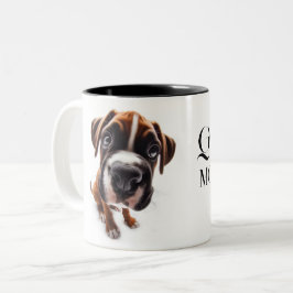 Deutsche Boxer nah-up-Tasse mit Ihrem Namen Zweifarbige Tasse