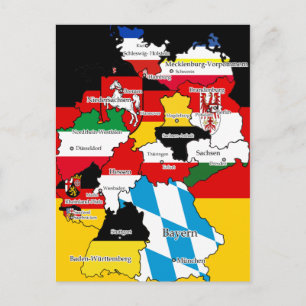 Deutsche Bundesländer Postkarte