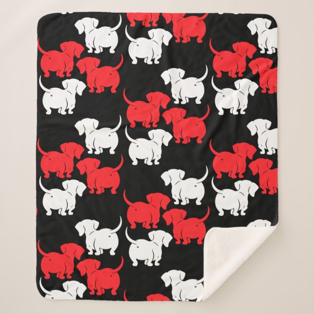 Deutsche Dackel-Hundsmuster Sherpadecke (Vorderseite)