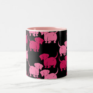 Deutsche Dackel-Hundsmuster Zweifarbige Tasse