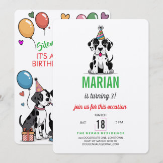 Deutsche-Dane-Birthday-Einladung Einladung